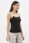Floret Cotton Camisole (Pack of 2) - Black — thumbnail 4